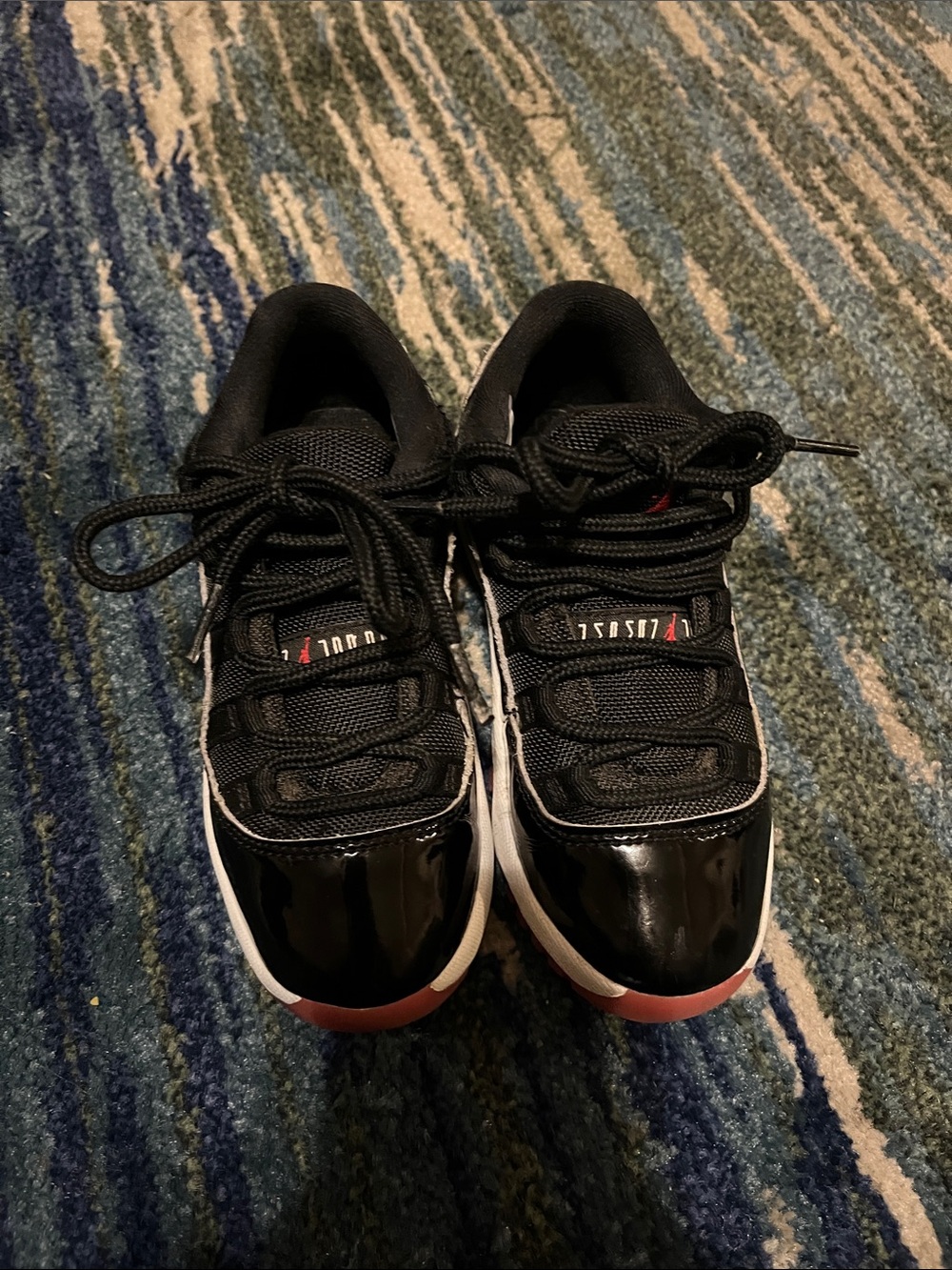 Jordan Kids Black, Red and White Low-Top Sneakers